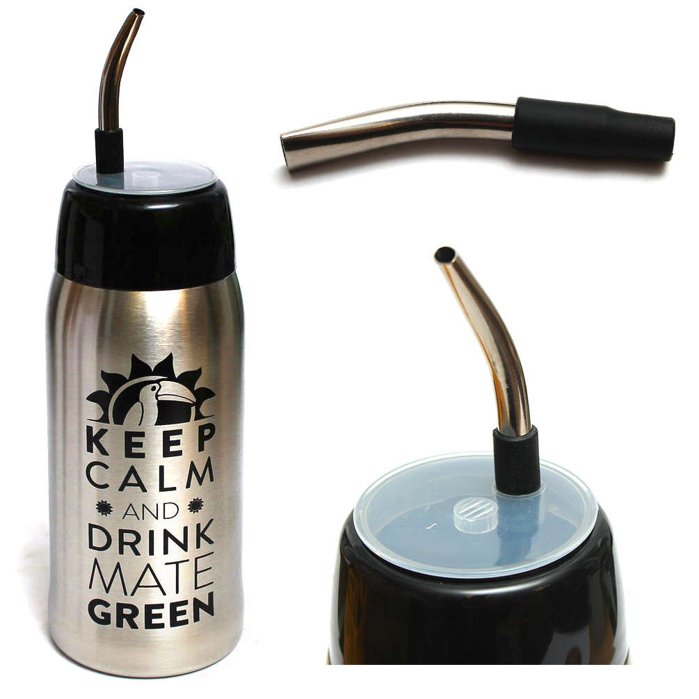 Yerbomos 4.0+ Black 580 ml Mate Green z metalowym ustnikiem, 0.32 kg