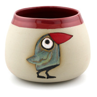 Matero ceramiczne toczone na kole Wrona w czerwieni 280-320 ml 