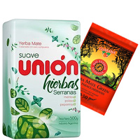 Yerba Mate Union Hierbas Serranas 500g miętowa + Mas Energia Gauarana 50 g 