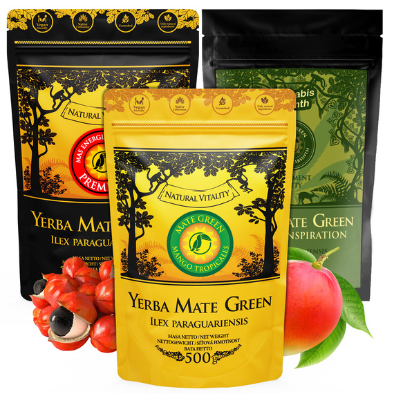 Yerba Mate Green Cannabis Mango Guarana 3x 500g