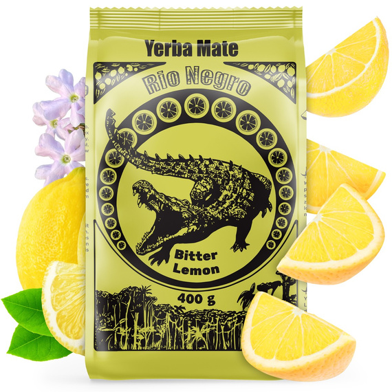 Klimatyczny zestaw z Yerba Mate Rio Negro Bitter Lemon z bombillą 19 cm