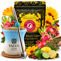 Zestaw Yerba Mate Green Matero Yacuy Cuia Bombilla BOLA Turkus Prezent