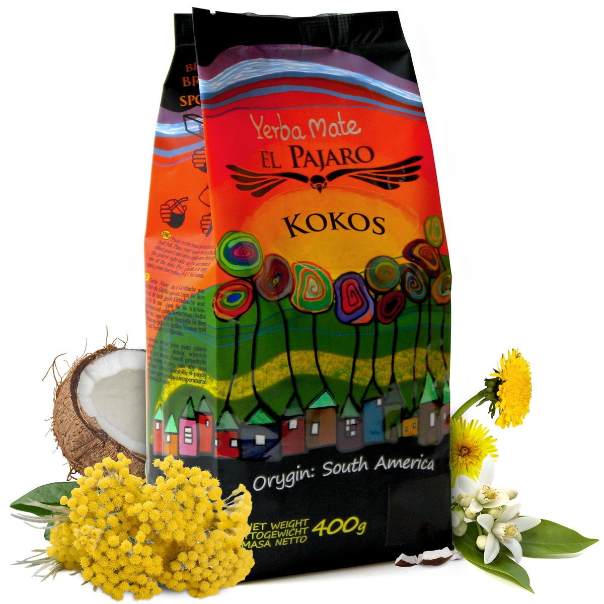 Yerba Mate El Pajaro Kokos, 0.4 kg