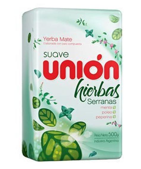 Yerba Mate Union Hierbas Serranas 500g miętowa + Mas Energia Gauarana 50 g 