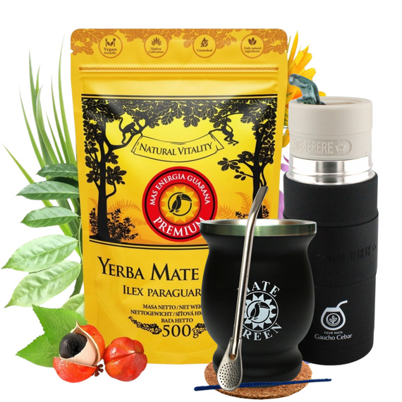 Zestaw Yerba Mate Green Guarana Premium YerbomoX i TermoMatePRO 500g 0,5kg