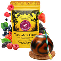 Zesatw Yerba Mate Green Fruit Force - 500 g + Naturalna Tykwa + Bombilla