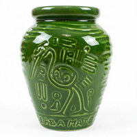 Matero ceramiczne Aztek zielone 300 ml - Naczynie do yerba mate