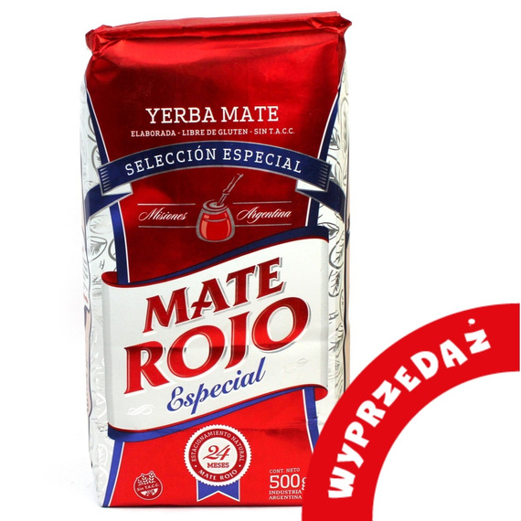 WYPRZEDAŻ Argentyńska Yerba Mate ROJO Especial 500g - bliski termin "Najlepiej spożyć przed" - do końca maja