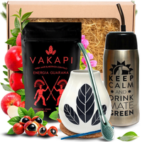 Zestaw NA PREZENT Yerba Mate Vakapi Energia Guarana 500g Yerbomos Bombilla Matero