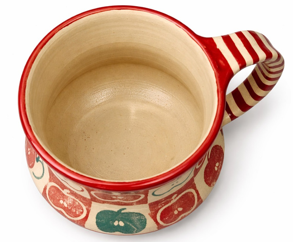 Ceramiczny kubek ręcznie robiony "Rajskie jabłuszko" 450ml
