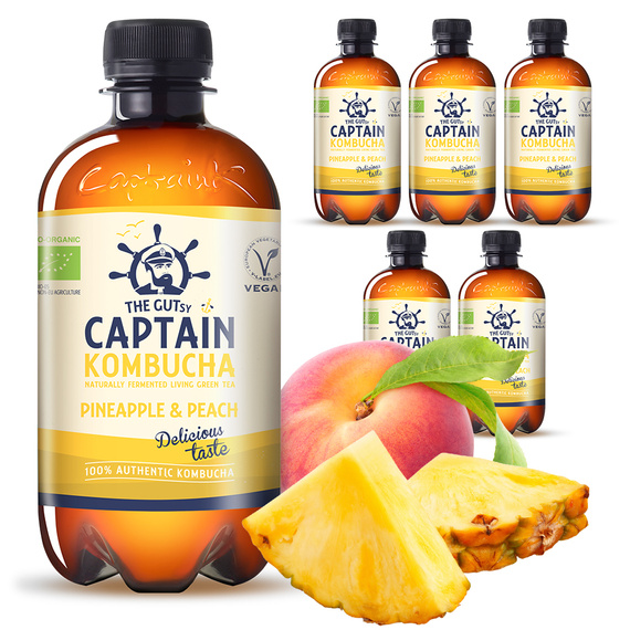 Captain Kombucha Pineapple & Peach 6x 400ml