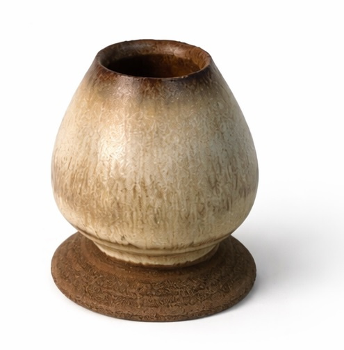 Ceramiczny zestaw do przygotowania herbaty Matcha - Miseczka i Podstawka pod Chasen "Rustic"
