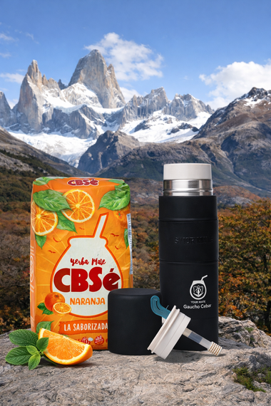 Zestaw Yerbomos Matero Bombilla Termos 3w1 Owocowa Yerba Mate CBSe 2x500g