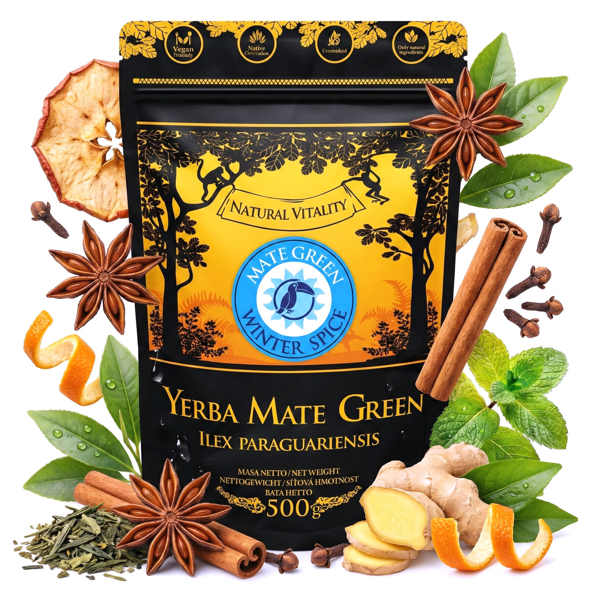 Yerba Mate Green Winter Spice - JESIENNA I ZIMOWA rozgrzewająca!, 0.5 kg