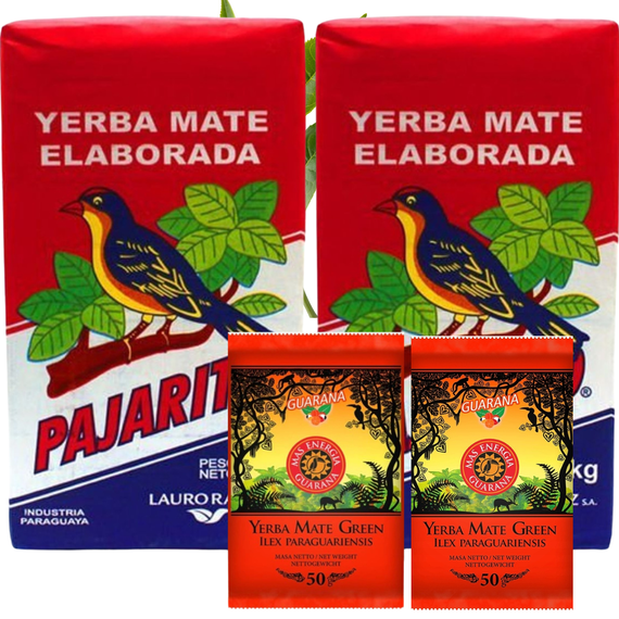 Yerba Mate Pajarito Elaborada 2x0,5kg Con Palo 1kg