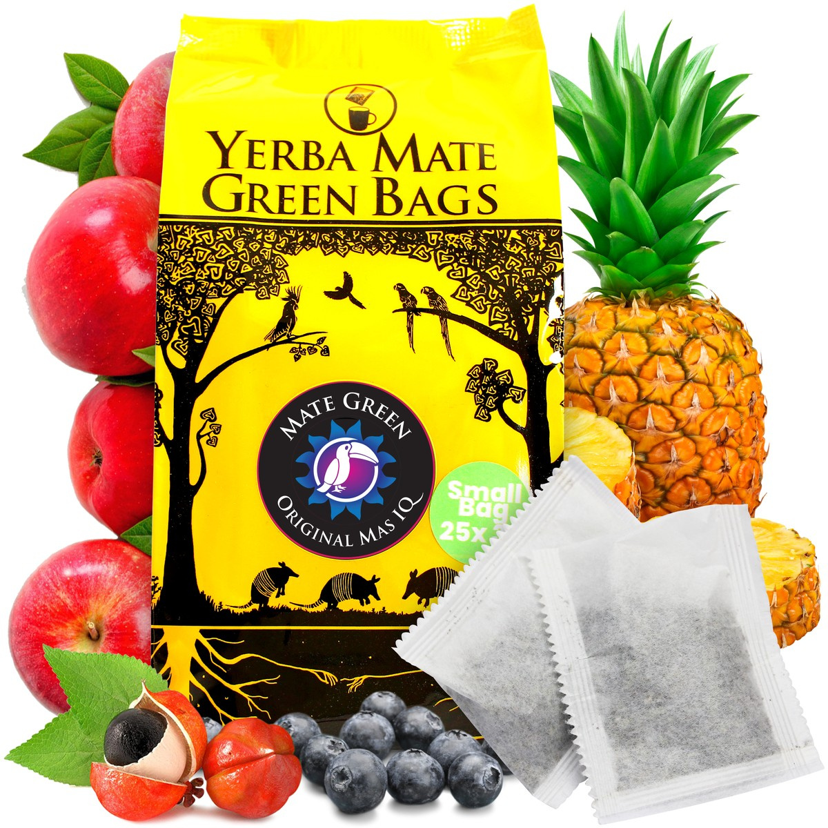 Yerba Mate Green Sin Humo Original Mas IQ Saszetki 25 sztuk x 3 g, 0.08 kg