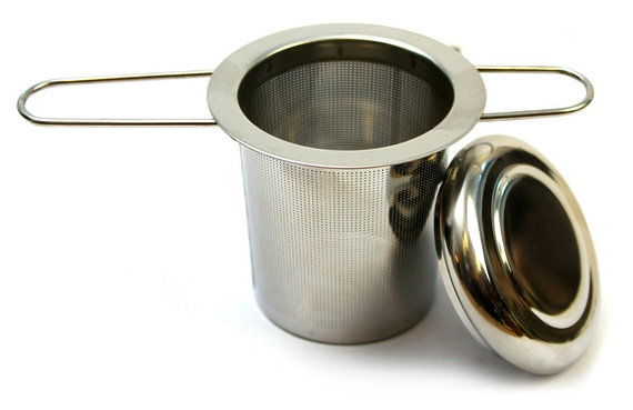 Zaparzacz do herbaty, ziół - Sitko z rączkami i przykrywką / podstawką
