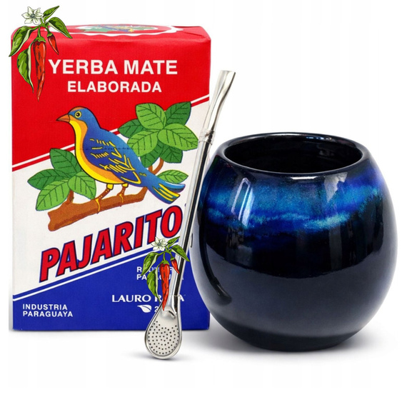 Zestaw Yerba Mate Pajarito + Matero Aurora + Bombilla