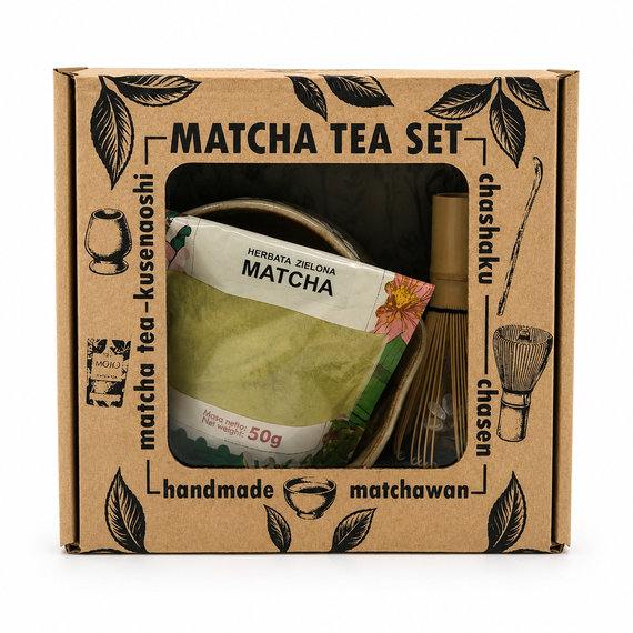 Ceramiczny Zestaw Matcha Tea Set Handmade w pudełku na prezent