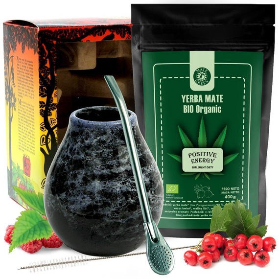Zestaw startowy Organic - Bombilla + Matero + Yerba Mate SLIM FIT