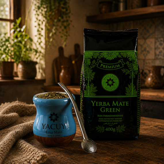 Zestaw Yerba mate Yacuy Cuia De Madeira Imbuia 200-220 ml z yerbą z piołunem