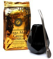 Zestaw Yerba Mate Green Premium + bombilla + matero miodowe