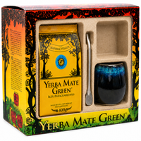 Zestaw Startowy Yerba Mate Zielona Mięta Orzeźwiająca Matero Bombilla 400g