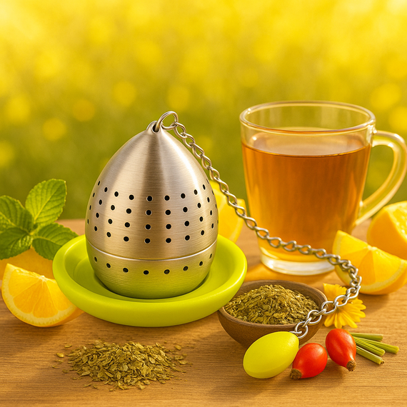 Zaparzacz do herbaty, yerba mate, ziół Stożek na łańcuszku