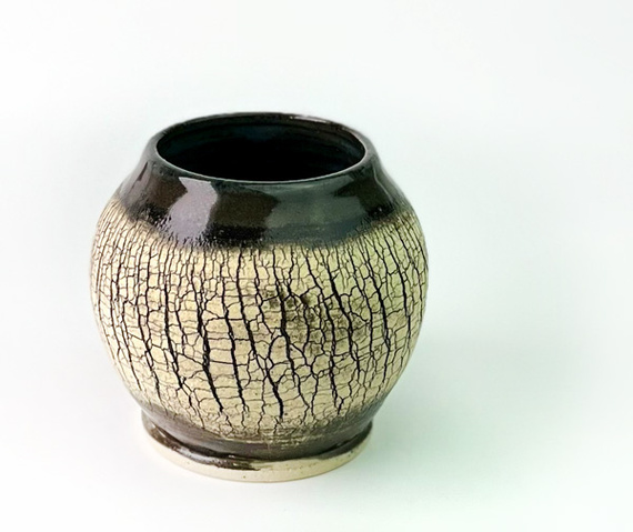 Matero ceramiczne do yerba mate Spękana Ziemia, rękodzieło, 250 ml. 