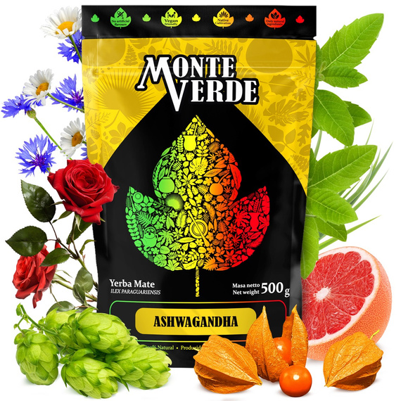Zestaw Yerba Mate Monte Verde ASHWAGANDHA 500g z tykwą