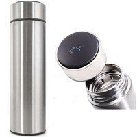 WYPRZEDAŻ-Termos do yerba mate i herbaty 6.0 srebrny- niedziałający wyświetlacz led / brak lub uszkodzone pudełko/ drobne rysy, wgnieceni