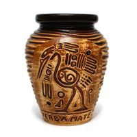 Matero ceramiczne Aztek miodowe 300 ml - Naczynie do yerba mate