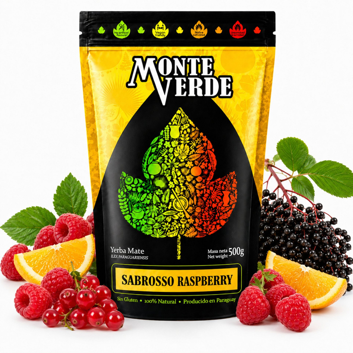 Yerba mate Monte Verde SABROSO RASBERRY, 0.5 kg