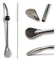 Bombilla LAGRIMA NEGRO ze szczoteczką (czarny kamień) dł. 22cm