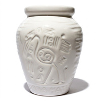 Matero ceramiczne Aztek białe 300 ml - Naczynie do yerba mate