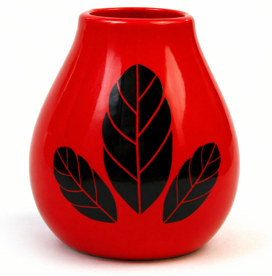 Tykwa ceramiczna Luka Hoja Red naczynie matero do yerba mate