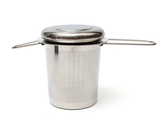 Zaparzacz do herbaty, ziół - Sitko z rączkami i przykrywką / podstawką