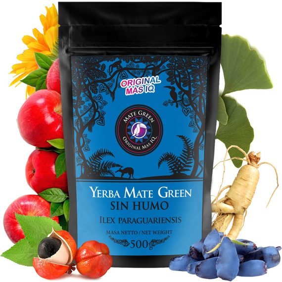 Yerba Mate Green Mas IQ Guarana Energia MIX 1kg + 50g truskawkowa gratis