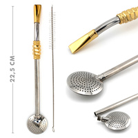 Bombilla Bomba do Yerba Mate Chimarrao Triplo 22,5 cm + Wyciorek