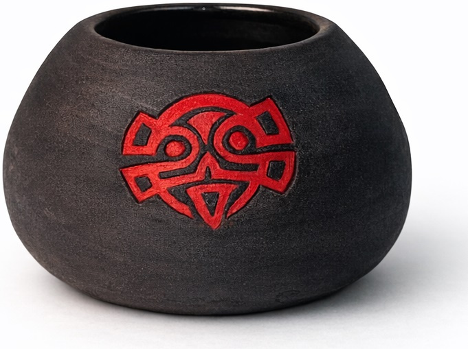 Naczynko do yerba mate "Aztek" toczone na kole, ceramika handmade 200 ml, 0.25 kg