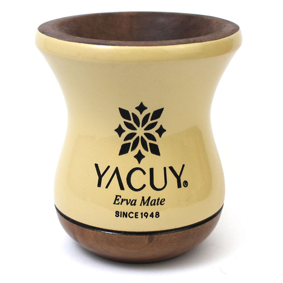 WYPRZEDAŻ-Naczynie do Yerba mate Chimarrao Yacuy Cuia De Madeira Imbuia 200-220 ml - piaskowa- DELIKATNE PRZEBARWIENIA/RYSY/ODCHODZĄCY LAKIER
