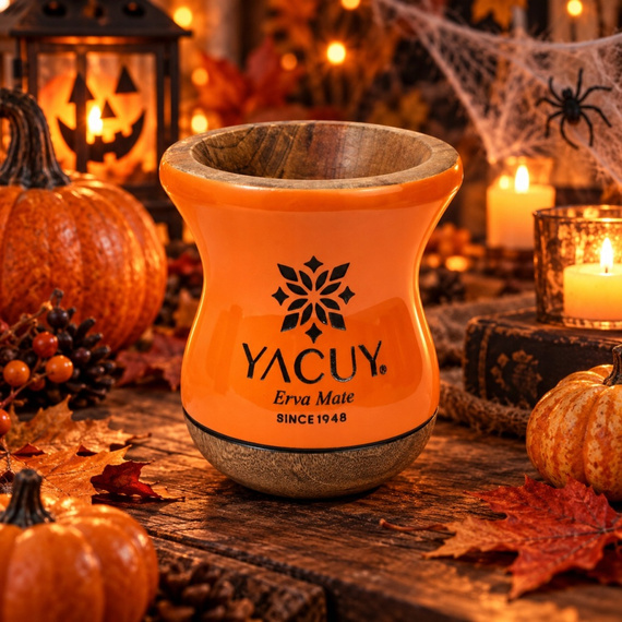 Zestaw Halloween Yerba Mate Yacuy Cuia Dynia Bombilla 22cm Pudełko Prezent