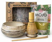 Zestaw Matcha Tea Set z ceramicznymi akcesoriami "Wydmy" handmade w pudełku na prezent