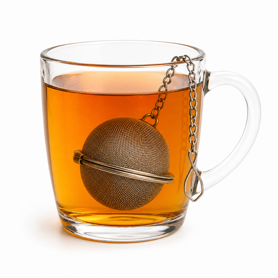 Metalowy zaparzacz do Yerba mate Herbata Zioła - duża kulka na łańcuszku