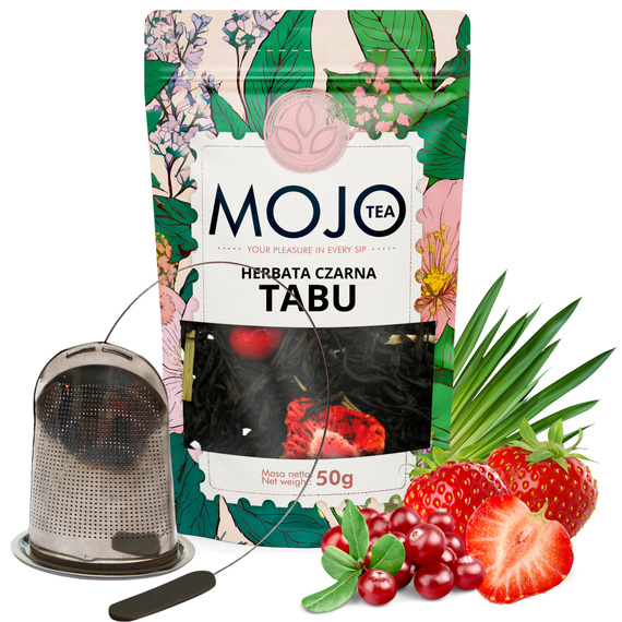 Zestaw Mojo Tea Herbata TABU z owocami + zaparzacz