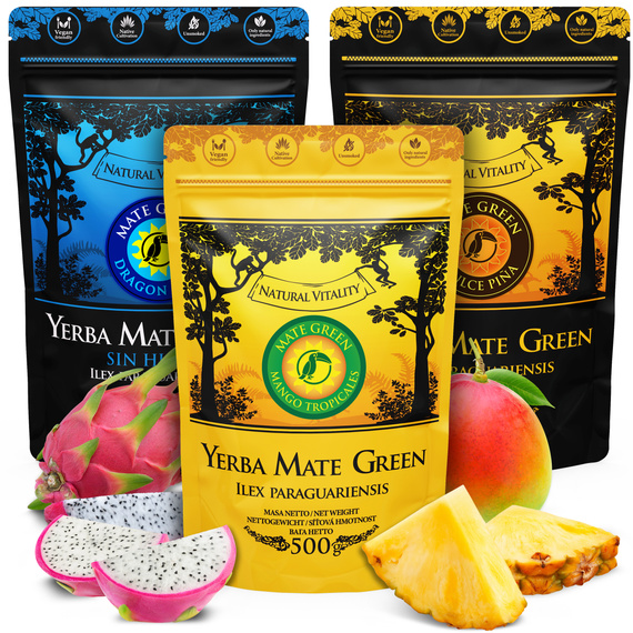 Zestaw Yerba Mate Green Owocowe 3x500g 1,5kg + GRATIS