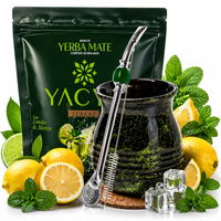 Miętowy Zestaw Yerba Mate Yacuy Lemon Mint + Matero Roches + Bombilla