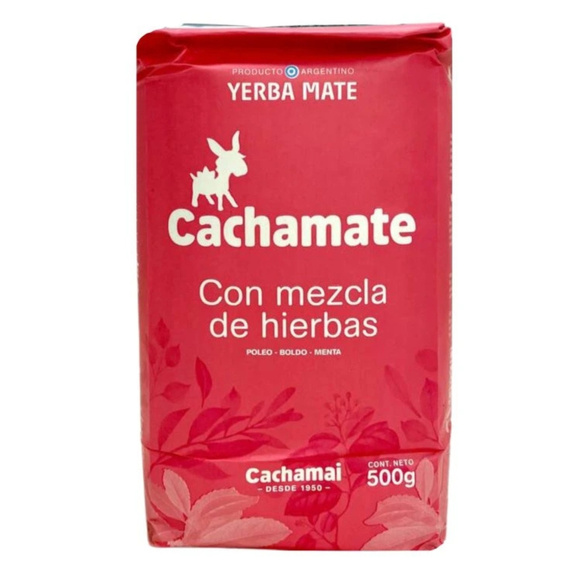 Yerba Mate Cachamate Con mezcla de Hierbas 500g Rosa ziołowa delikatna