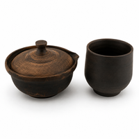 SHIBORIDASHI zestaw ceramiczny do herbat liściastych –  dzbanuszek i czarka handmade