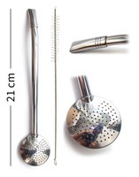 Bombilla Bortonaggio INOX 21 cm wersja 201 - rozkręcana ze szczoteczką